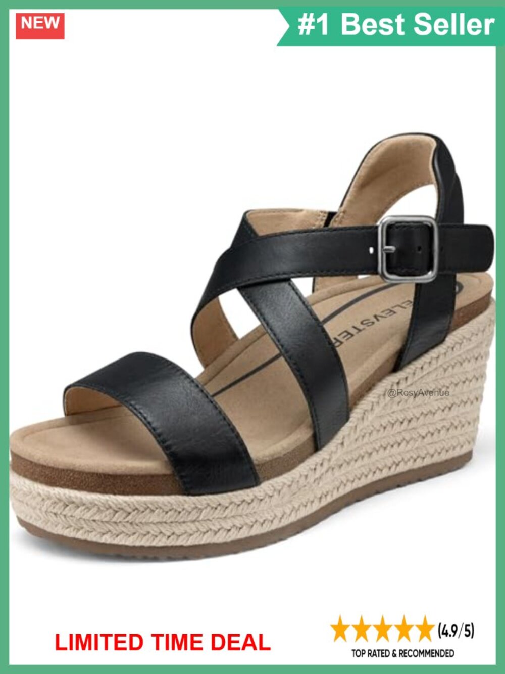 Womens Orthopedic Wedge Sandals Genuine Leather Arch Support Espadrilles